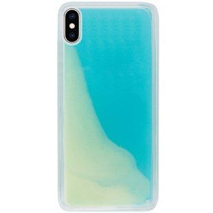 Неоновый чехол Neon Sand glow in the dark для Apple iPhone X / XS (5.8") (Голубой)