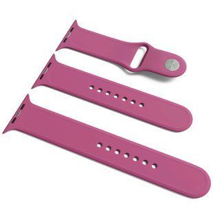 Силиконовый ремешок для Apple Watch Sport Band 38 / 40 (S/M & M/L) 3pcs (Малиновый/ Dragon Fruit)