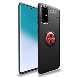 TPU чехол Deen ColorRing под магнитный держатель (opp) для Samsung Galaxy A51 (Черный / Красный)