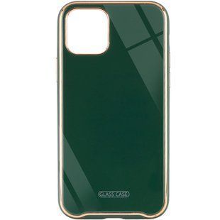 TPU+Glass чехол Venezia для Apple iPhone 11 Pro Max (6.5") (Зеленый / Dark Green)