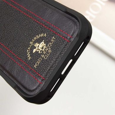 Кожаный чехол Polo Santa Barbara Barton для Apple iPhone 16 Pro Max (6.9") (Black / Red)