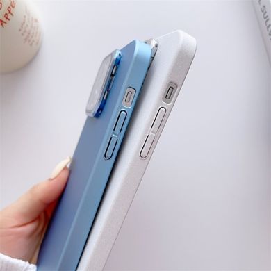 Чехол для iPhone 12 Pro Max TPU Camera Stand Mat + Стекло на камеру Blue