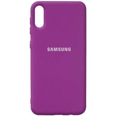 Чехол для Samsung A02 Silicone Full с закрытым низом и микрофиброй Фиолетовый / Grape