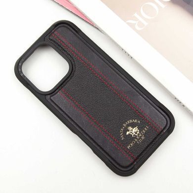 Кожаный чехол Polo Santa Barbara Barton для Apple iPhone 16 Pro Max (6.9") (Black / Red)