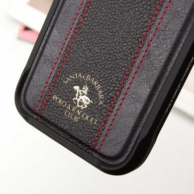 Кожаный чехол Polo Santa Barbara Barton для Apple iPhone 16 Pro Max (6.9") (Black / Red)