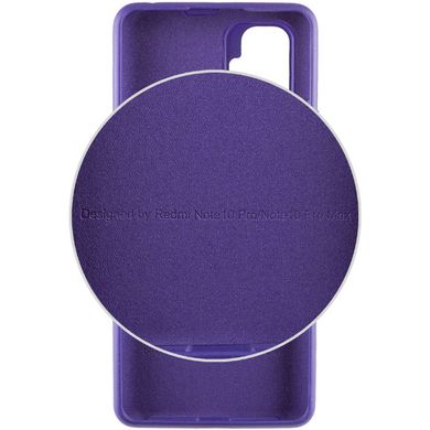 Чехол для Xiaomi Redmi Note 10 Pro Silicone Full c закрытым низом и микрофиброю Фиолетовый / Purple
