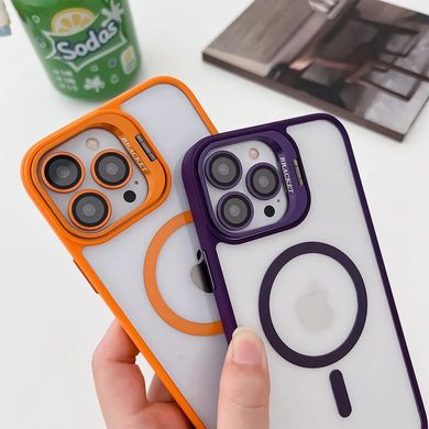 Чехол с подставкой для iPhone 11 Lens Shield Magsafe + Линзы на камеру (Фиолетовый / Purple)
