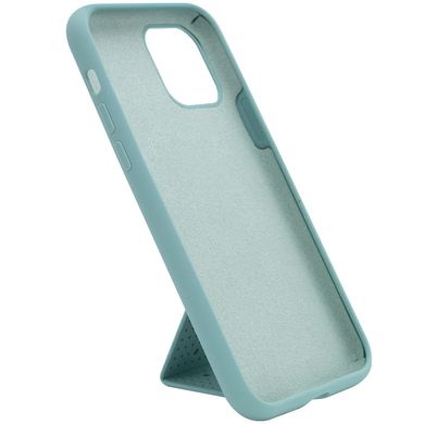 Чехол Silicone Case Hand Holder для Apple iPhone 11 Pro Max (6.5") (Бирюзовый / Ice Blue)