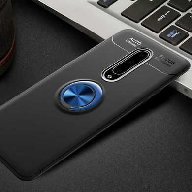 TPU чохол Deen ColorRing під магнітний тримач (opp) для OnePlus 7 Pro | Чорний / Синій