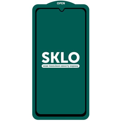 Защитное стекло SKLO 5D (full glue) для Samsung Galaxy A41 (Черный)