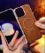 Металлический чехол + замша для iPhone 15 Aluminium Case Suede With Magsafe Stand