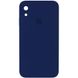Чехол для Apple iPhone XR (6.1"") Silicone Case Full Camera закрытый низ + защита камеры Темно-синий / Midnight blue квадратные борты
