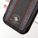 Кожаный чехол Polo Santa Barbara Barton для Apple iPhone 16 Pro Max (6.9") (Black / Red)