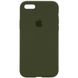 Чехол Apple silicone case for iPhone 7/8 с микрофиброй и закрытым низом Зеленый / Dark Olive