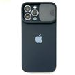 Чехол для iPhone 12 Pro Max Silicone with Logo hide camera + шторка на камеру Black