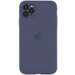 Чехол для Apple iPhone 12 Silicone Full camera закрытый низ + защита камеры / Серый / Lavender Gray