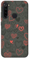 Чехол для Xiaomi Redmi Note 8 PandaPrint Милые сердца паттерн