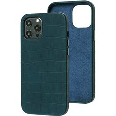 Кожаный чехол Croco Leather для Apple iPhone 12 Pro / 12 (6.1"") Green
