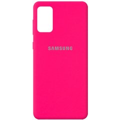 Чехол для Samsung A02s Silicone Full с закрытым низом и микрофиброй Розовый / Barbie pink