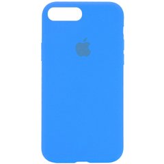 Чехол для Apple iPhone 7 plus / 8 plus Silicone Case Full с микрофиброй и закрытым низом (5.5"") Голубой / Blue