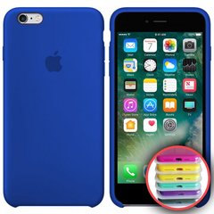 Чохол silicone case for iPhone 6 / 6s з мікрофіброю і закритим низом Ultra Blue / Синій