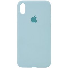 Чехол silicone case for iPhone X/XS с микрофиброй и закрытым низом Turquoise