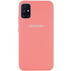 Чехол для Samsung Galaxy M31s (M317) Silicone Full Персиковый / Peach c закрытым низом и микрофиброю