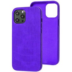 Кожаный чехол Croco Leather для Apple iPhone 12 Pro / 12 (6.1"") Purple
