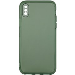 Матовый полупрозрачный TPU чехол с защитой камеры для Apple iPhone X / XS (5.8") (Зеленый / Green)