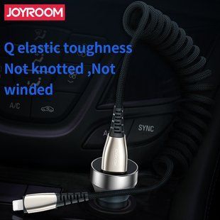 Кабель JOYROOM Lightning Nylon Waller Series Spring S-M391 |1.2m, 2.4A| Black, Black