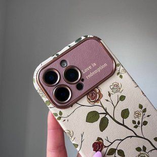 Чехол для iPhone 17 Pro Vintage leather Flower