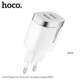Адаптер мережевий HOCO Engraved C64A | 2USB, 2.1А |