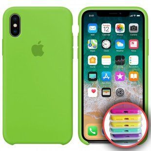 Чохол silicone case for iPhone XR з мікрофіброю і закритим низом Lime Green