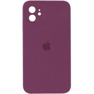 Чехол для iPhone 11 Silicone Full camera бордовый / закрытый низ + защита камеры