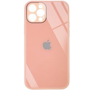 TPU+Glass чохол GLOSSY Logo Full camera (opp) для Apple iPhone 12 Pro (6.1") (Персиковий)