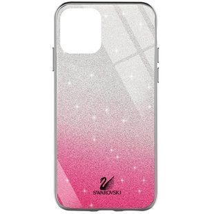 TPU+Glass чехол Swarovski для Apple iPhone 12 mini (5.4") (Малиновый)