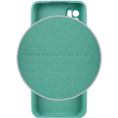 Чехол Silicone Cover Full Camera (AA) для Xiaomi Redmi Note 10 5G / Poco M3 Pro Бирюзовый / Ice Blue