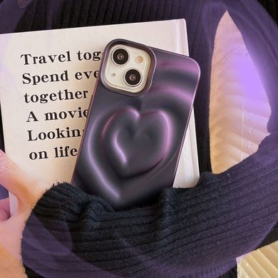 Чехол для iPhone 11 Рельефное сердечко Purple