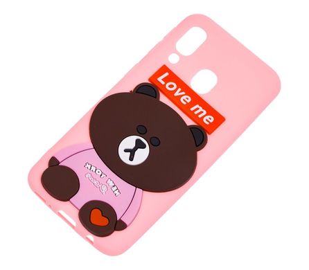 Чохол для Samsung Galaxy A40 (A405) ведмедик "Love Me" рожевий