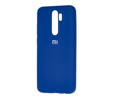 Чехол для Xiaomi Redmi Note 8 Pro Silicone Full синий с закрытым низом и микрофиброй