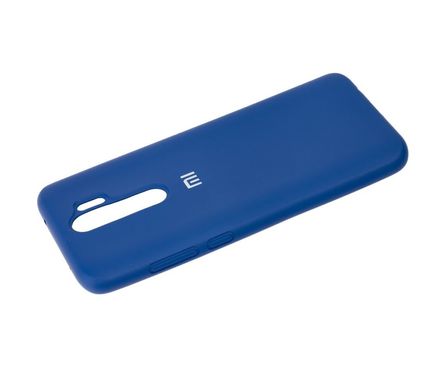Чехол для Xiaomi Redmi Note 8 Pro Silicone Full синий с закрытым низом и микрофиброй