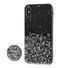 Чехол для iPhone X / Xs блестки + popsocket "черный"