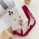Чехол для iPhone 13 Pro прозрачный с ремешком Rose Red