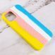 Чехол Silicone case Full Braided для Apple iPhone 13 Pro (6.1"") Желтый / Голубой