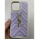 Чехол для Iphone 16 Pro Max Leather YSL Purple