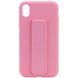 Чехол Silicone Case Hand Holder для Apple iPhone X / XS (5.8") (Розовый / Pink)