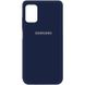 Чехол для Samsung Galaxy M51 Silicone Full Темно-синий / Midnight blue с закрытым низом и микрофиброй
