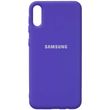 Чехол для Samsung A02 Silicone Full с закрытым низом и микрофиброй Фиолетовый / Purple
