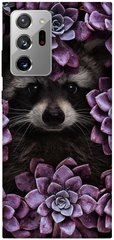 Чехол для Samsung Galaxy Note 20 Ultra PandaPrint Енот в цветах цветы