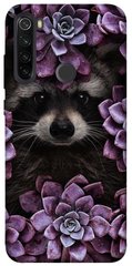 Чехол для Xiaomi Redmi Note 8T PandaPrint Енот в цветах цветы